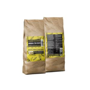 Equilibrium CBD Gourmet Herbal 100 Tea Bags Bulk 340mg CBD - Ginger & Turmeric
