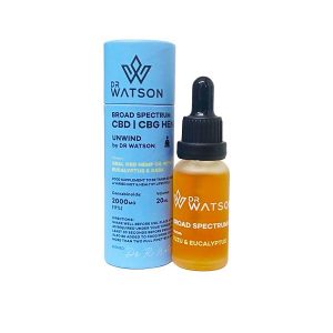 Dr Watson 2000mg CBD + CBG Broad Spectrum Oil 20ml - Unwind